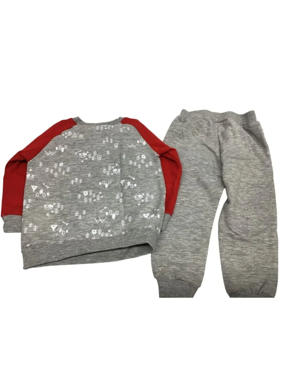 Little Rebels 2T Reindeer Red Gray Sweatshirt Joggers Set